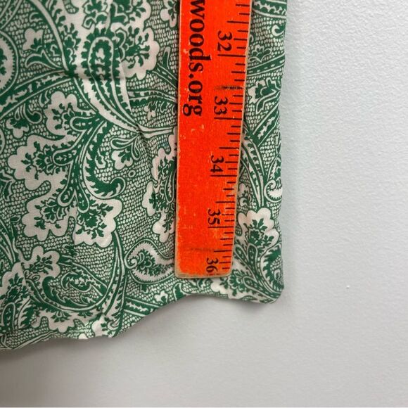Boden Dolly Day Dress Green Paisley Lined 3/4 Sleeves Gathered Waist Faux Wrap 4 - Picture 8 of 16